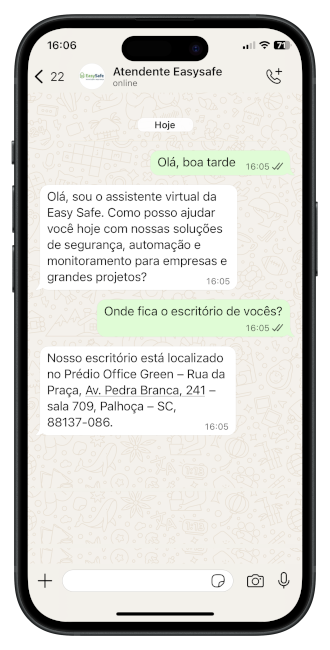 Mockup do Atendente Virtual